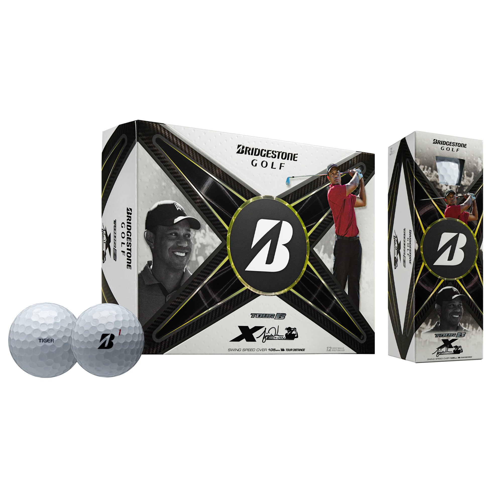 Unisex Bridgestone Golf Bridgestone Golf Tour B X Tiger Woods - White White