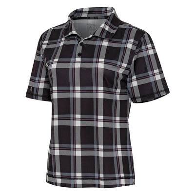 Ladies Antigua Feature Short Sleeve Polo Black/Bubblegum Multi