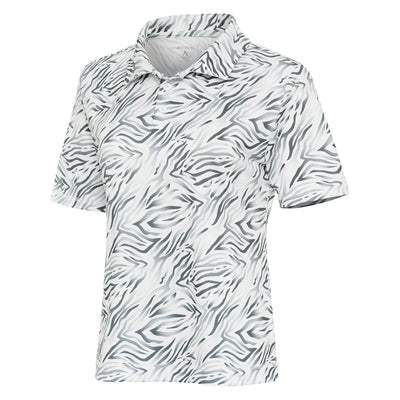 Ladies Antigua Feature Short Sleeve Polo Rock/Optic White Multi