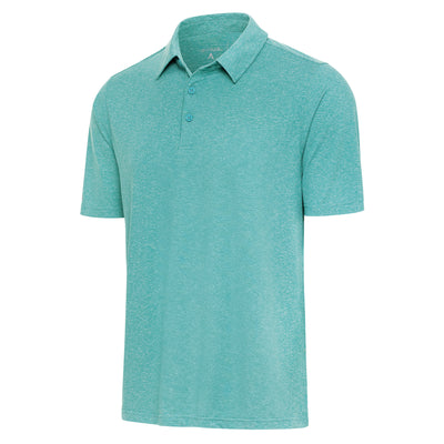 Mens Antigua Par 3 Short Sleeve Polo Harbor Heather