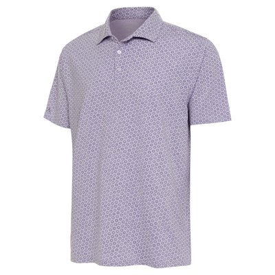 Mens Antigua Flicker Short Sleeve Polo Pastel Lilac Heather/Aster Purple