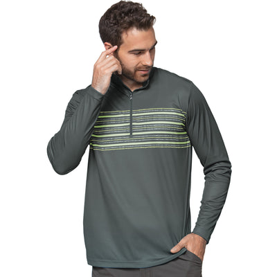 Mens Antigua Impact 1/4 Zip Pullover Manatee Multi