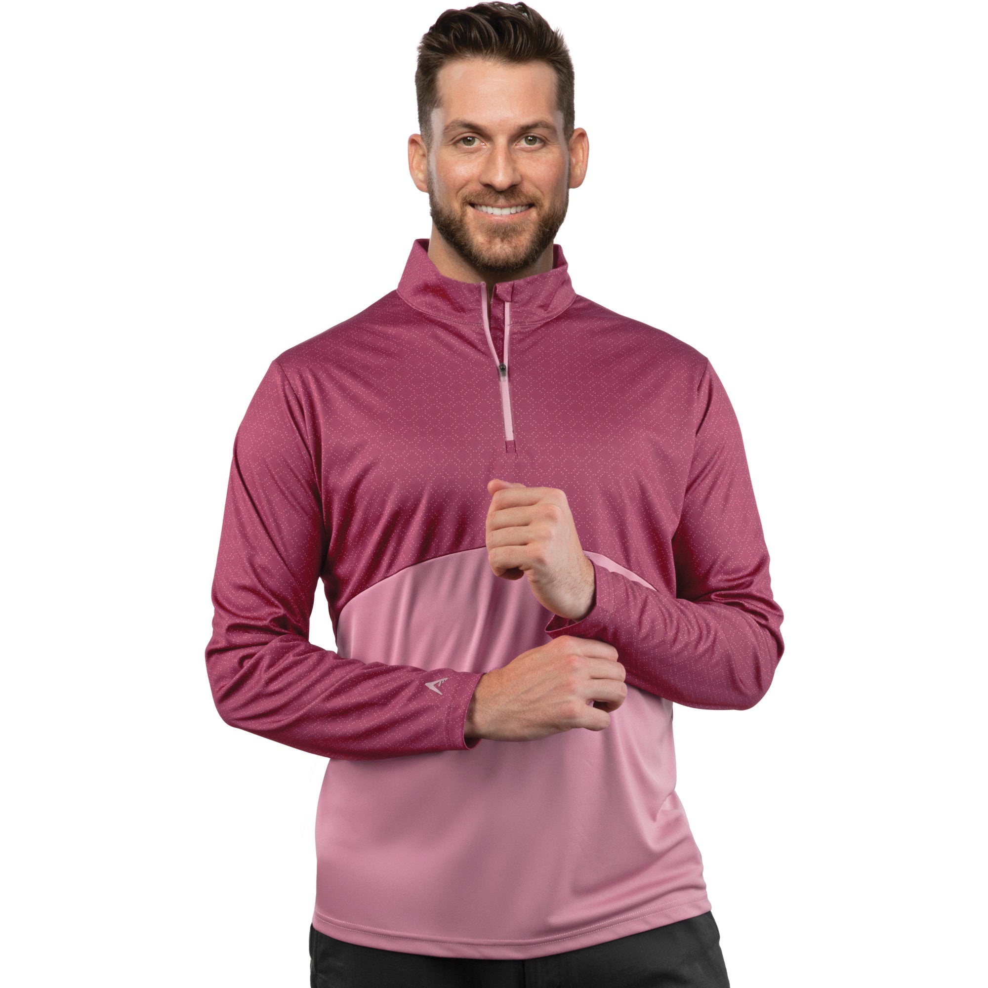 Mens Antigua Judgement 1/4 Zip Pullover Damson Multi