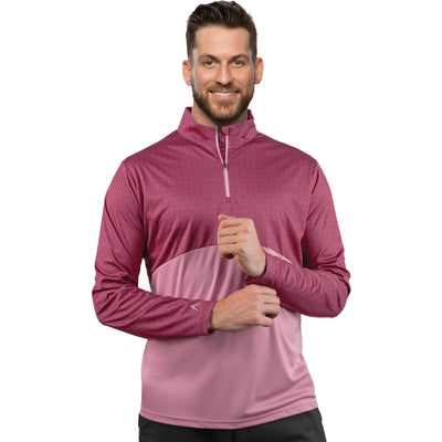 Mens Antigua Judgement 1/4 Zip Pullover Damson Multi