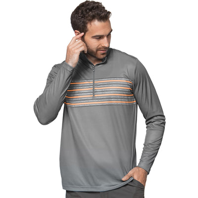 Mens Antigua Impact 1/4 Zip Pullover Steel Multi