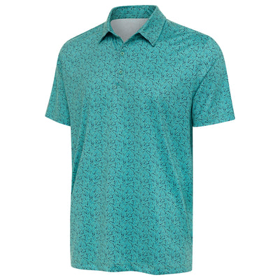 Mens Antigua Pegs Short Sleeve Polo Aqua/Lake Blue/Regatta