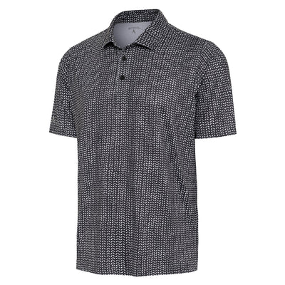 Mens Antigua Mashie Short Sleeve Polo Black/Optic White