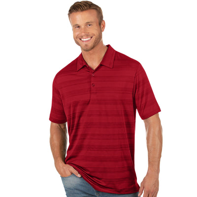 Mens Antigua Compass Short Sleeve Polo Dark Red Multi