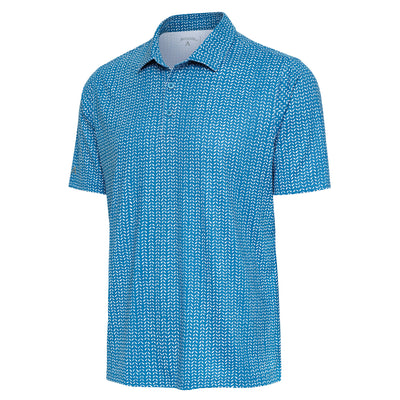 Mens Antigua Mashie Short Sleeve Polo River/Optic White
