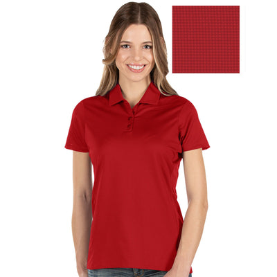 Ladies Antigua Balance Short Sleeve Polo Dark Red Multi