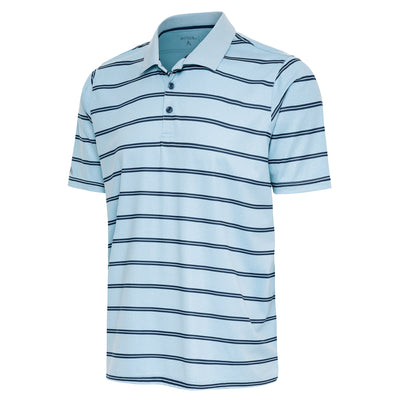 Mens Antigua Overclubbing Short Sleeve Polo Skylight Heather/Nautical Navy