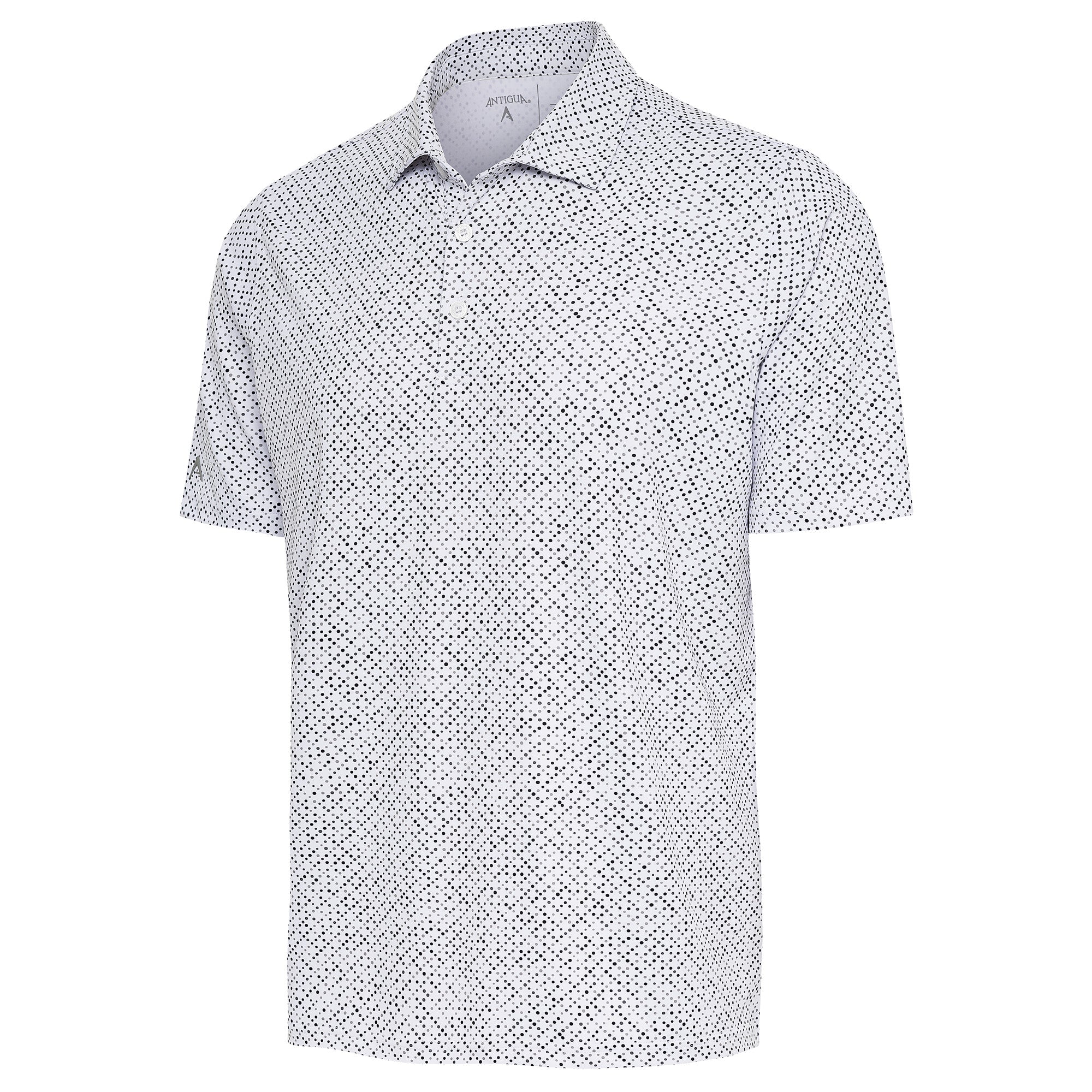 Mens Antigua Marbles Short Sleeve Polo Optic White/Rock Multi