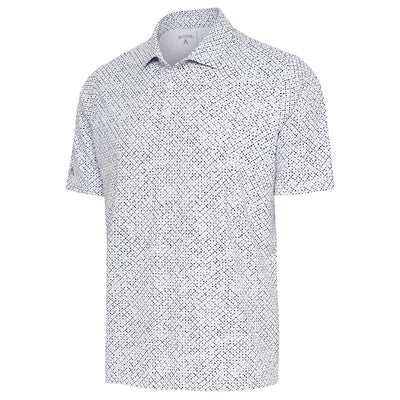 Mens Antigua Marbles Short Sleeve Polo Optic White/Rock Multi
