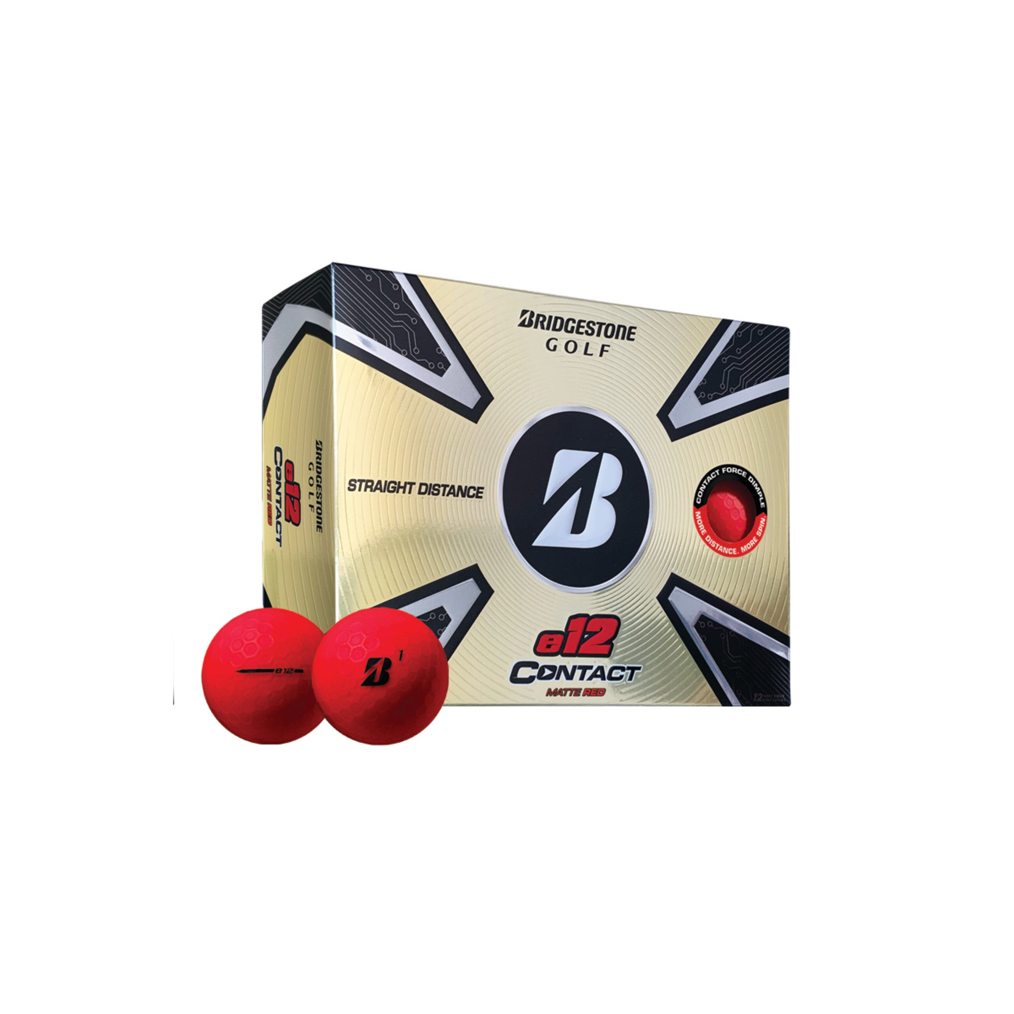 Mens Bridgestone Golf E12 Contact Matte Red Dz Matte Red