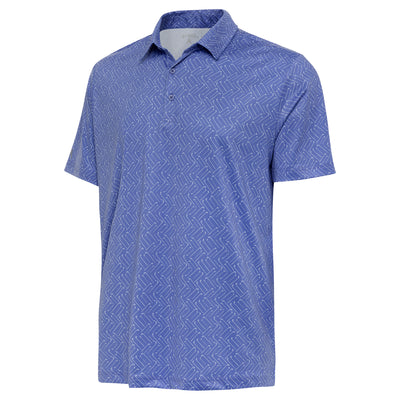 Mens Antigua Clubs Short Sleeve Polo Periwinkle/Optic White