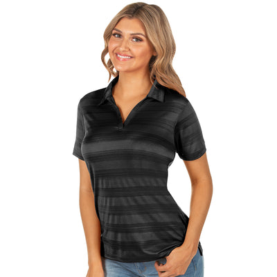Ladies Antigua Compass Short Sleeve Polo Black Multi