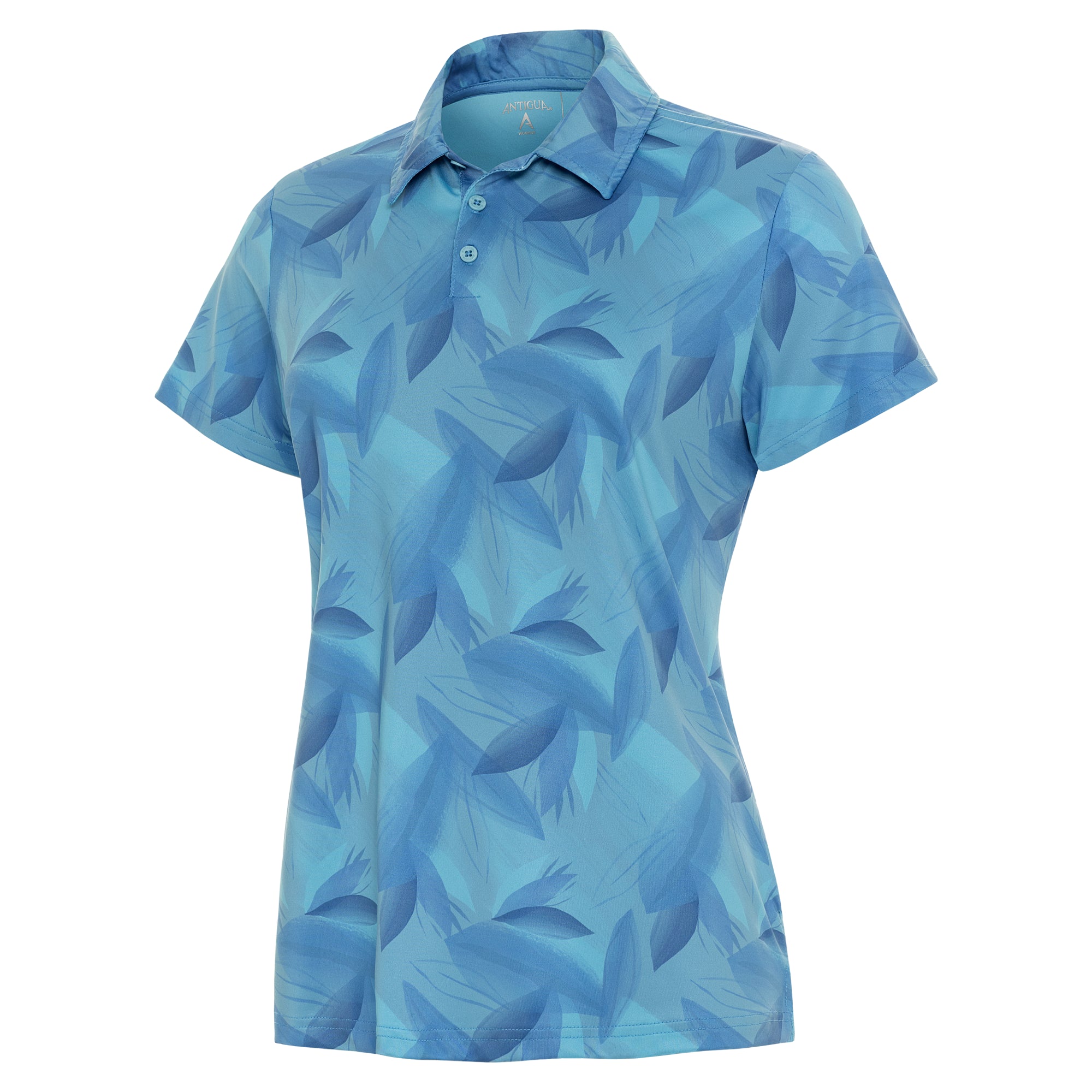 Ladies Antigua Vision Short Sleeve Polo Powder Blue/Mist/Blue Sky