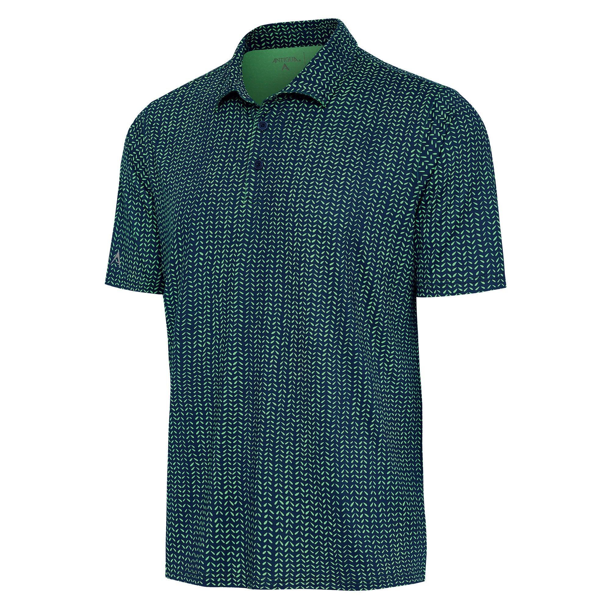 Mens Antigua Mashie Short Sleeve Polo Nautical Navy/Pistachio