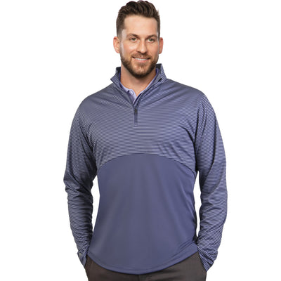 Mens Antigua Judgement 1/4 Zip Pullover Crown Blue Multi