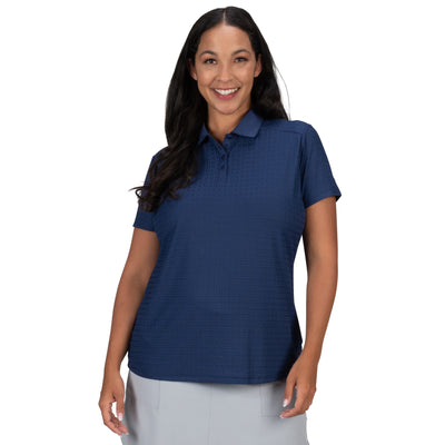 Ladies Nancy Lopez Golf Journey Short Sleeve Polo Plus Navy