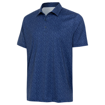 Mens Antigua Clubs Short Sleeve Polo Nautical Navy/Powder Blue