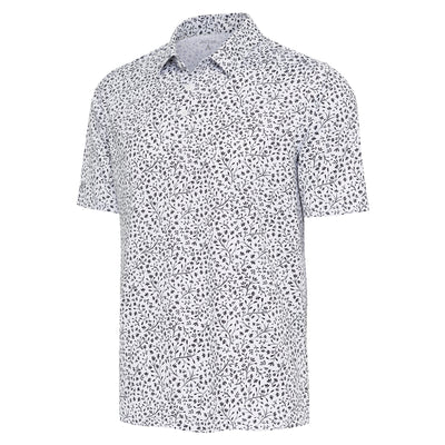 Mens Antigua Motion Short Sleeve Polo Optic White/Black