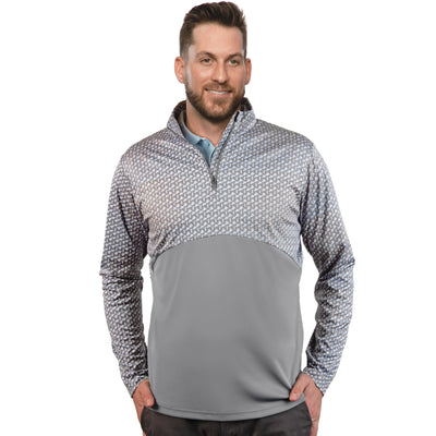 Mens Antigua Judgement 1/4 Zip Pullover Steel Multi