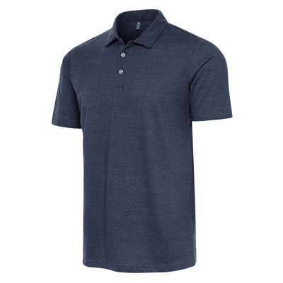 Mens Antigua Peak Short Sleeve Polo Navy Heather/Light Navy