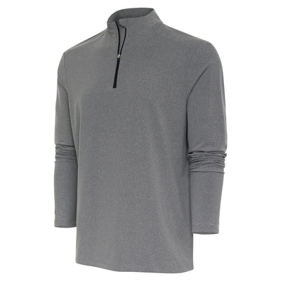 Mens Antigua Swing Set 1/4 Zip Pullover Black Heather