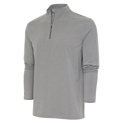 Mens Antigua Swing Set 1/4 Zip Pullover Rock Heather