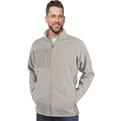 Mens Antigua Course Jacket Oatmeal Heather Multi
