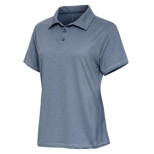 Ladies Antigua Motivated Short Sleeve Polo Nautical Navy Heather