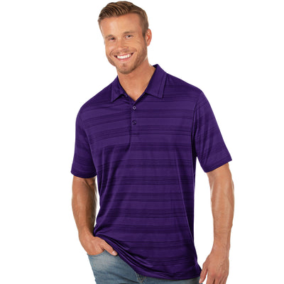 Mens Antigua Compass Short Sleeve Polo Dark Purple Multi