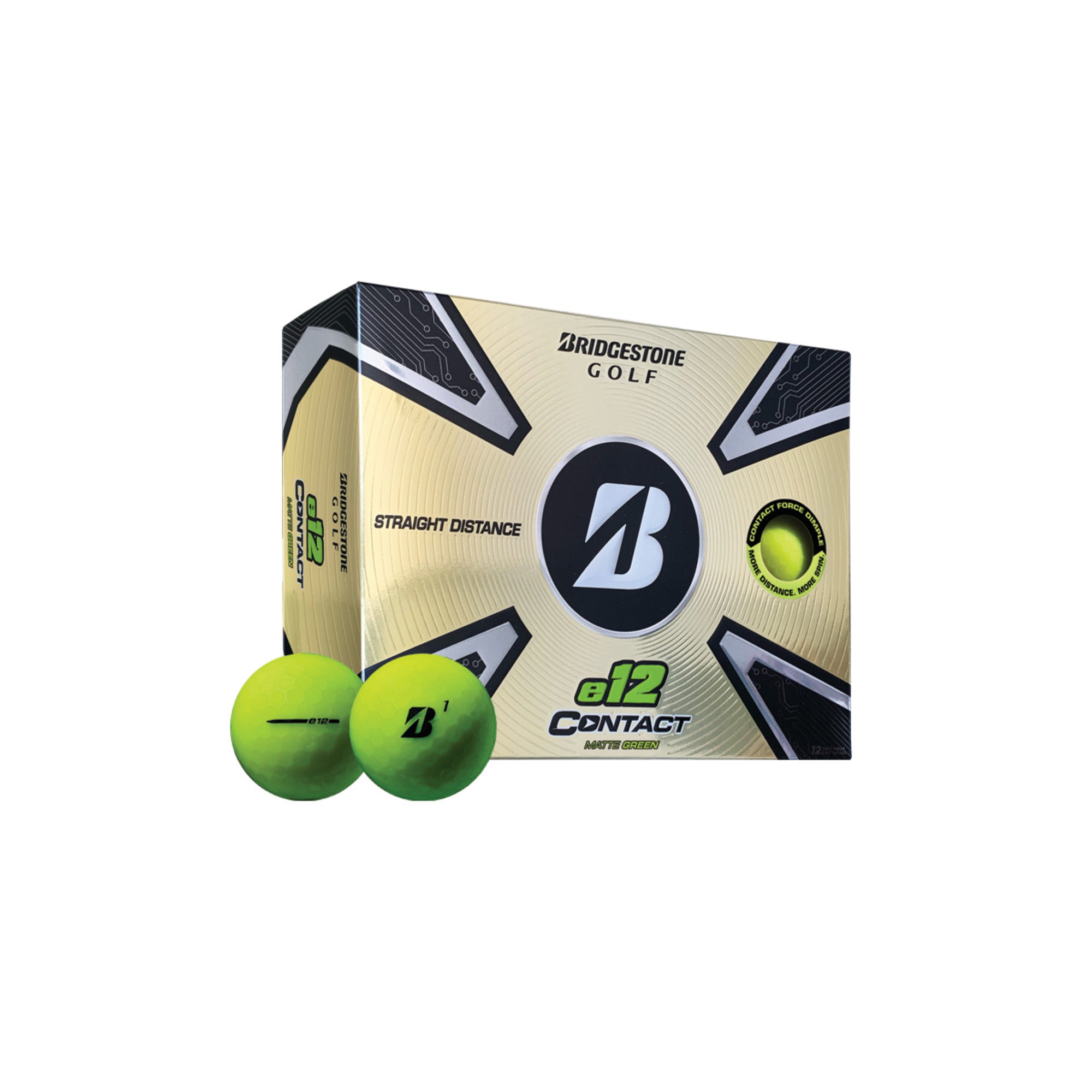 Mens Bridgestone Golf E12 Contact Matte Green Dz Matte Green