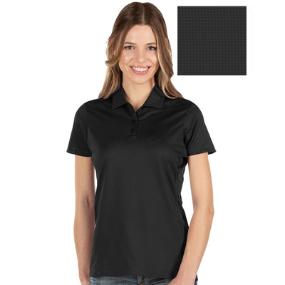 Ladies Antigua Balance Short Sleeve Polo Black Multi