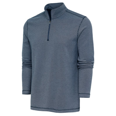 Mens Antigua Shore Bunker 1/4 Zip Pullover Nautical Navy/Optic White
