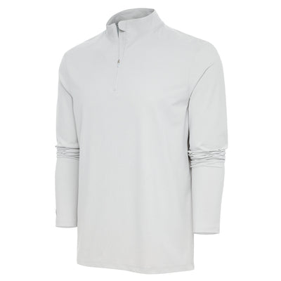 Mens Antigua Swing Set 1/4 Zip Pullover Light Grey Heather