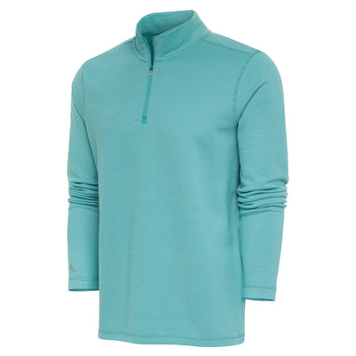 Mens Antigua Shore Bunker 1/4 Zip Pullover Harbor/Optic White