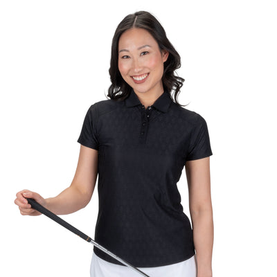 Ladies Nancy Lopez Golf Women'S Tempo Short Sleeve Polo Black