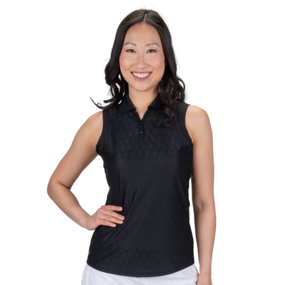 Ladies Nancy Lopez Golf Women'S Tempo Sleeveless Polo Black
