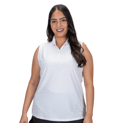 Ladies Nancy Lopez Golf Women'S Tempo Sleeveless Polo Plus White