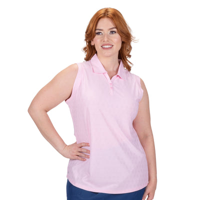 Ladies Nancy Lopez Golf Women'S Tempo Sleeveless Polo Plus Burst