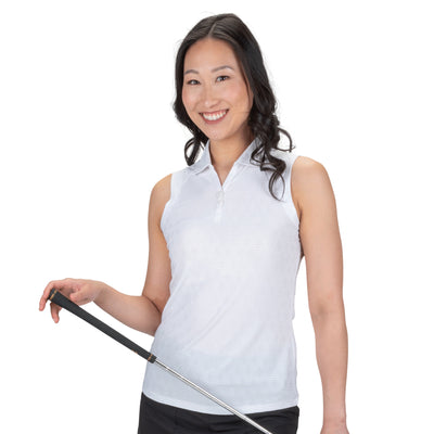 Ladies Nancy Lopez Golf Women'S Tempo Sleeveless Polo White