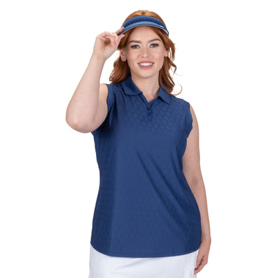 Ladies Nancy Lopez Golf Women'S Tempo Sleeveless Polo Plus Navy
