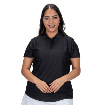 Ladies Nancy Lopez Golf Women'S Tempo Short Sleeve Polo Plus Black