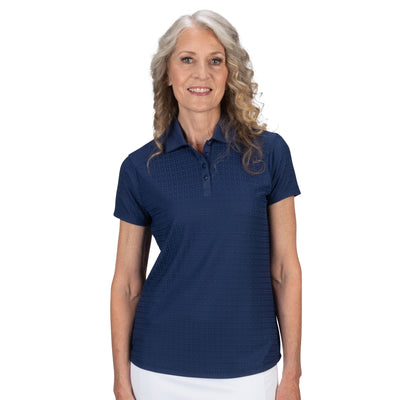 Ladies Nancy Lopez Golf Journey Short Sleeve Polo Navy