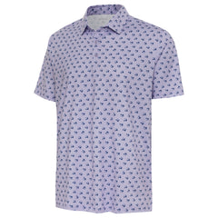 Mens Antigua Carts Short Sleeve Polo Pastel Lilac/Nautical Navy