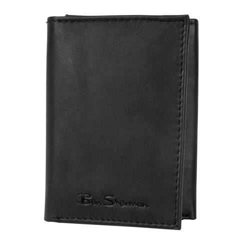 Ben Sherman Full Grain Cowhide Marble Crunch Leather Trifold Wallet With Id Window (Rfid) - 16065C