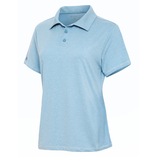 Ladies Antigua Motivated Short Sleeve Polo Skylight Heather