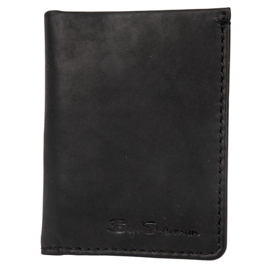 Ben Sherman Full Grain Cowhide Marble Crunch Leather Slim Bifold Card Wallet (Rfid) - 16485